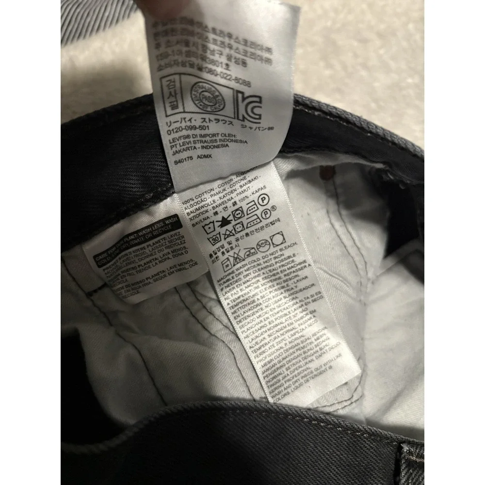 Levi's 501 Men's Straight Black Denim Jeans Size 34x30 Pants Button Fly